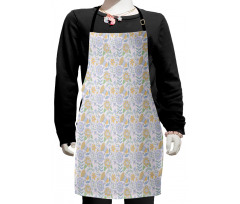 Doodle Nature Scroll Kids Apron