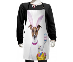 Dog as Easter Bunny Kids Apron