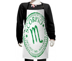 Zodiac Rubber Stamp Kids Apron