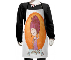 Cartoon Kid Girl Kids Apron