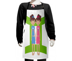 Twin Girls Teens Kids Apron