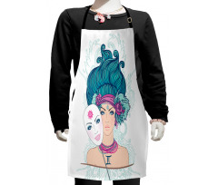 Young Lady Mask Kids Apron