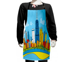 Cartoon City View Kids Apron