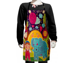 Cartoon Smiling Sun Kids Apron