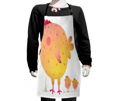 Mother Hen and Chicks Kids Apron