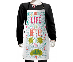 Doodle Floral Island Kids Apron