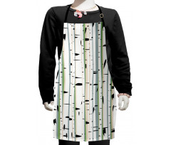 Trunks of Birches Pattern Kids Apron