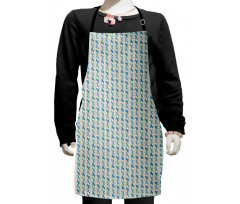 Retro Stripes Roses Kids Apron