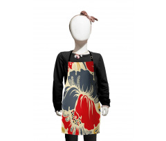 Abstract Chinese Floral Kids Apron