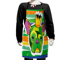 Crowned Dog Colorful Kids Apron