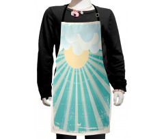 Sun Rays Clouds Kids Apron