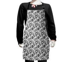 Greyscale Garden Art Kids Apron