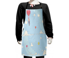 Balloons in Sky Kids Apron