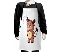 Funny Baby Bull Kids Apron