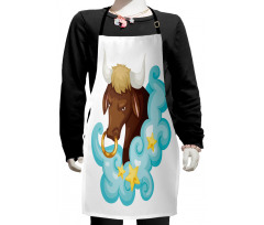 Bull Cloud Stars Kids Apron