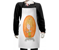 Cartoon Girl Bow Kids Apron