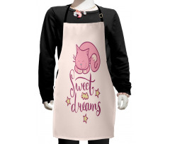 Cartoon Cat Stars Kids Apron