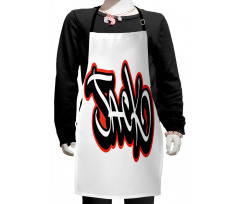 Graffiti Font Male Name Kids Apron