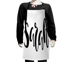 Monochrome Female Name Kids Apron