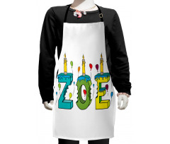 Colorful Birthday Candles Kids Apron