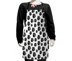 Black and White Fishes Kids Apron