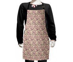 Pink Flowers Doodle Kids Apron