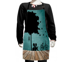 Boy and Girl Under a Tree Kids Apron