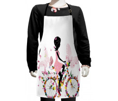 Girl Flower Butterflies Kids Apron