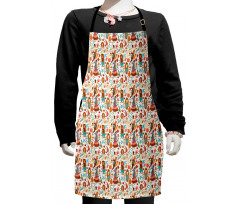 Forest Foliage Animals Kids Apron