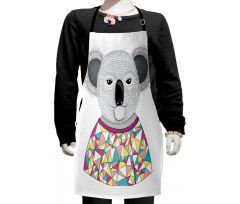 Hipster Animal Shirt Kids Apron