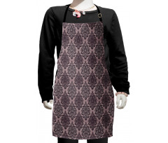 Damask Black Motifs Kids Apron