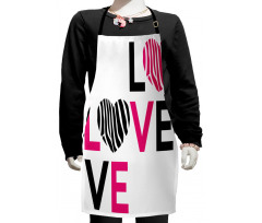 Zebra Stripes Hearts Kids Apron