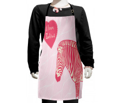 I Love Zebras Words Kids Apron