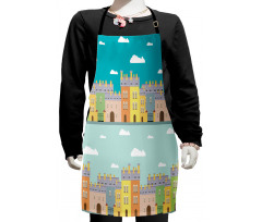 Colorful Cartoon Town Kids Apron