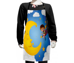 Cartoon Girl Flying Kids Apron