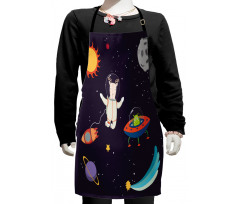 Astronaut Deer in Space Kids Apron