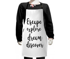 Brush Calligraphy Dream Kids Apron