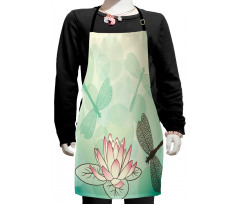 Exotic Lily Dragonflies Kids Apron