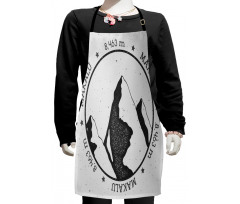 Greyscale Mountain Design Kids Apron