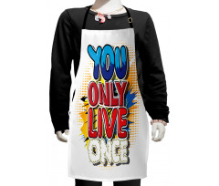 Cartoon Style Life Message Kids Apron