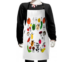 Doodle Food Artwork Kids Apron