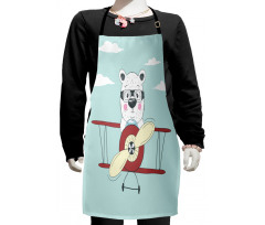 Pilot Bear in Plane Kids Apron