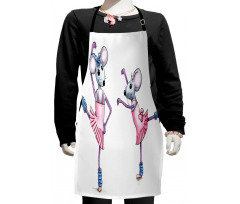 Funny Ballerina Mice Kids Apron