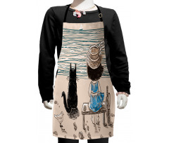 Baby Girl with a Cat Kids Apron