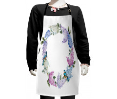 Flower Wreath and Bird Kids Apron