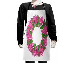 Pink Blossoms Wreath Kids Apron