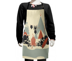 Tent Van and Fire Beach Kids Apron