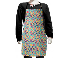 Diagonal Squares Retro Kids Apron