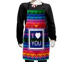 I Love You Frame Heart Kids Apron