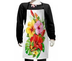 Colorful Hibiscus Blooming Kids Apron